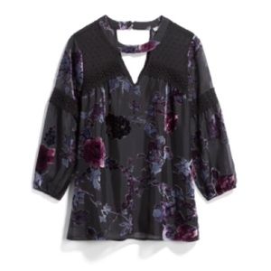 Velvet burnout blouse